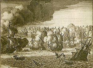 Schlacht am St. James Day; Anonymer niederländischer Stich