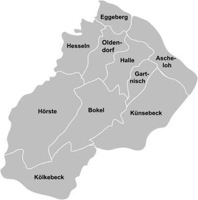 Administrative Gebietsgliederung von Halle (Westf.)