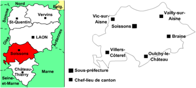 Karte des Arrondissement Soissons