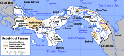 Karte von Panama inklusive Provinzen
