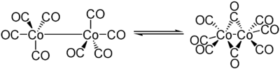 Gleichgewicht zwischen den beiden Strukturen des Dicobaltoctacarbonyls