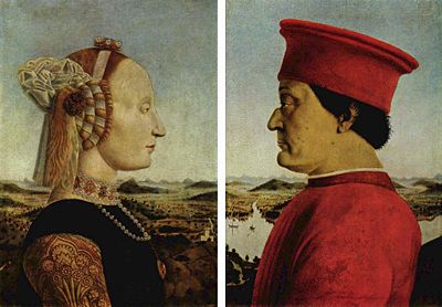 Diptychon des Federico da Montefeltro mit seiner Gattin Battista Sforza