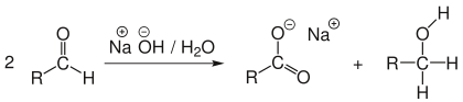 Reaktionsschema der Cannizzaro-Reaktion