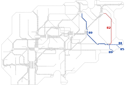 Netzplan der Linien 80 bis 89