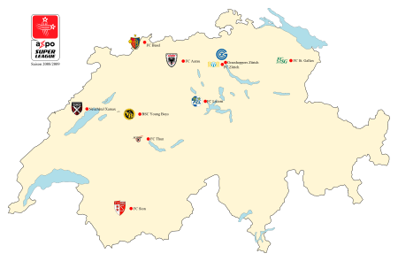 Vereine der Axpo Super League in der Saison 2007/2008
