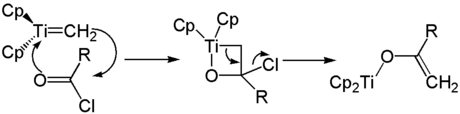 Synthese eines Titanenolats mit der Tebbe-Reagenz