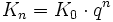 K_n = K_0 \cdot q^n
