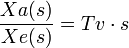  \frac {Xa(s)}{Xe(s)} = Tv\cdot s 