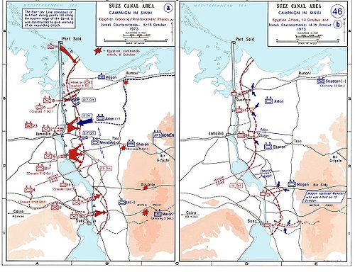 Taktische Darstellung des Jom-Kippur-Kriegs von 1973