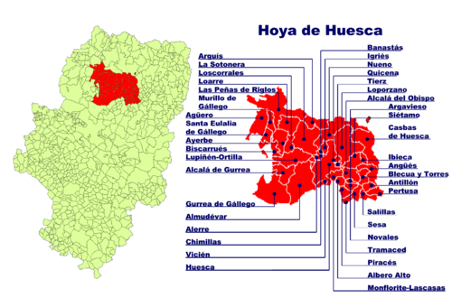Die Comarca Hoya de Huesca