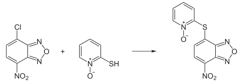 Reaktion von NBD-Cl mit Pyrithion(?)
