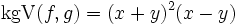 \operatorname{kgV}(f, g) = (x + y)^2 (x - y)