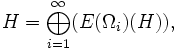 H=\bigoplus_{i=1}^{\infty} (E(\Omega_i)(H)),