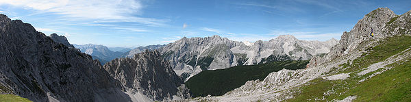 Hafelekar: Blick aufs Karwendelgebirge (Richtung Norden)