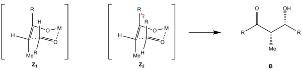 Anordnung des Z-Enolats