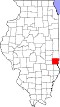 Map of Illinois highlighting Clark County.svg