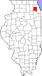 Map of Illinois highlighting DuPage County.svg