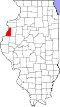Map of Illinois highlighting Henderson County.svg