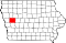 Map of Iowa highlighting Crawford County.svg