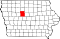 Map of Iowa highlighting Webster County.svg