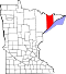 Map of Minnesota highlighting Lake County.svg