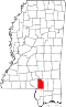 Map of Mississippi highlighting Lamar County.svg