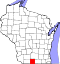 Map of Wisconsin highlighting Green County.svg