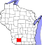 Map of Wisconsin highlighting Iowa County.svg