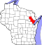 Map of Wisconsin highlighting Oconto County.svg