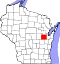Map of Wisconsin highlighting Outagamie County.svg