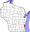 Map of Wisconsin highlighting Ozaukee County.svg