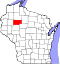 Map of Wisconsin highlighting Rusk County.svg
