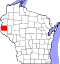 Map of Wisconsin highlighting Saint Croix County.svg