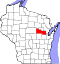 Map of Wisconsin highlighting Shawano County.svg
