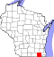 Map of Wisconsin highlighting Walworth County.svg