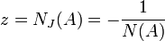 z = N_J(A) = - \frac{1}{N(A)}