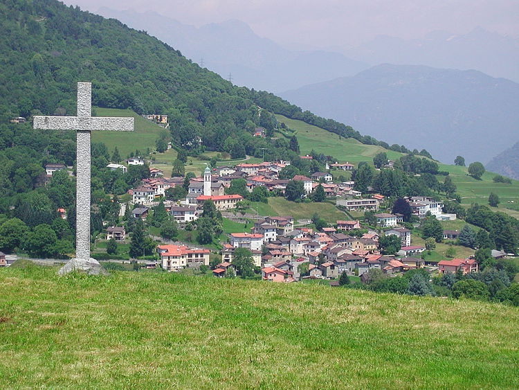 Blick vom "Croce" (Alpe Agra) auf Arosio