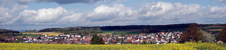 Panoramablick auf die Gemeinde Laufdorf
