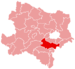 Lage des Bezirkes Baden bei Wien in Niederösterreich