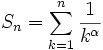 S_n = \sum_{k=1}^n \frac1{k^\alpha}
