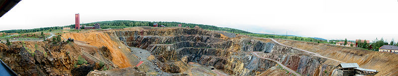 Panorama der Grubenbaue in Falun