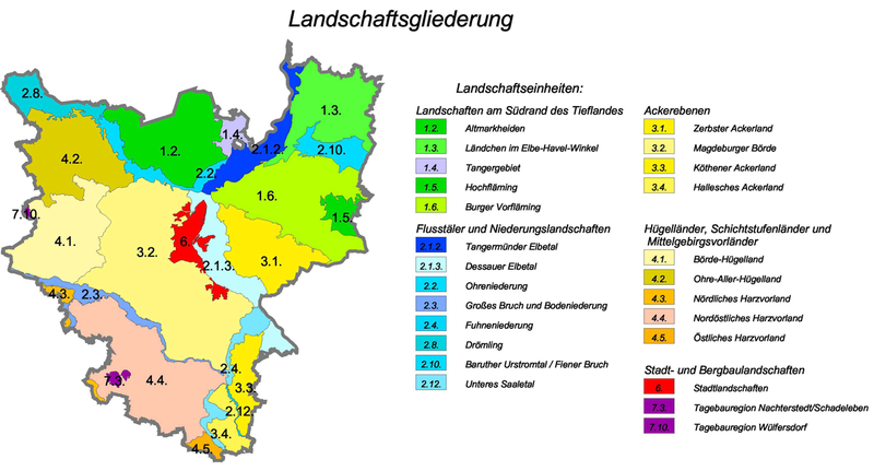 Landschaftsgliederung in der Region Magdeburg