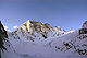 Pointe Whymper (4.184 m, Zweite von links) vom Leschaux-Gletscher aus gesehen