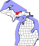 Map of Michigan highlighting Alger County.svg