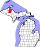 Map of Michigan highlighting Baraga County.svg