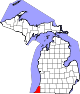 Map of Michigan highlighting Berrien County.svg