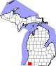 Map of Michigan highlighting Cass County.svg