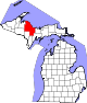 Map of Michigan highlighting Marquette County.svg