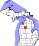 Map of Michigan highlighting Missaukee County.svg