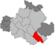 Lage des Ortsamtsbereichs Leuben (rot) innerhalb Dresdens